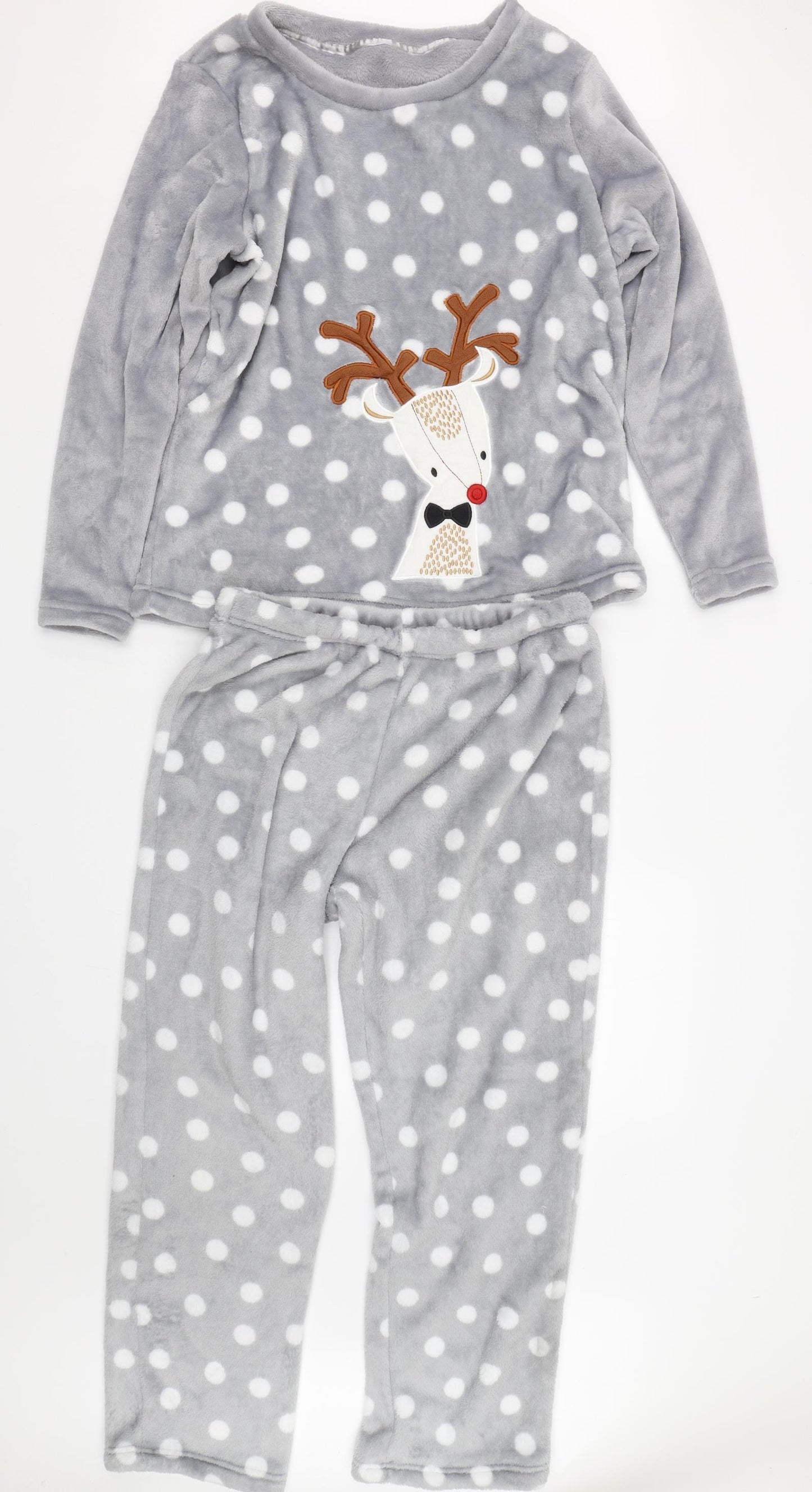 George Womens Grey Polka Dot   Pyjama Set Size 14  - Christmas