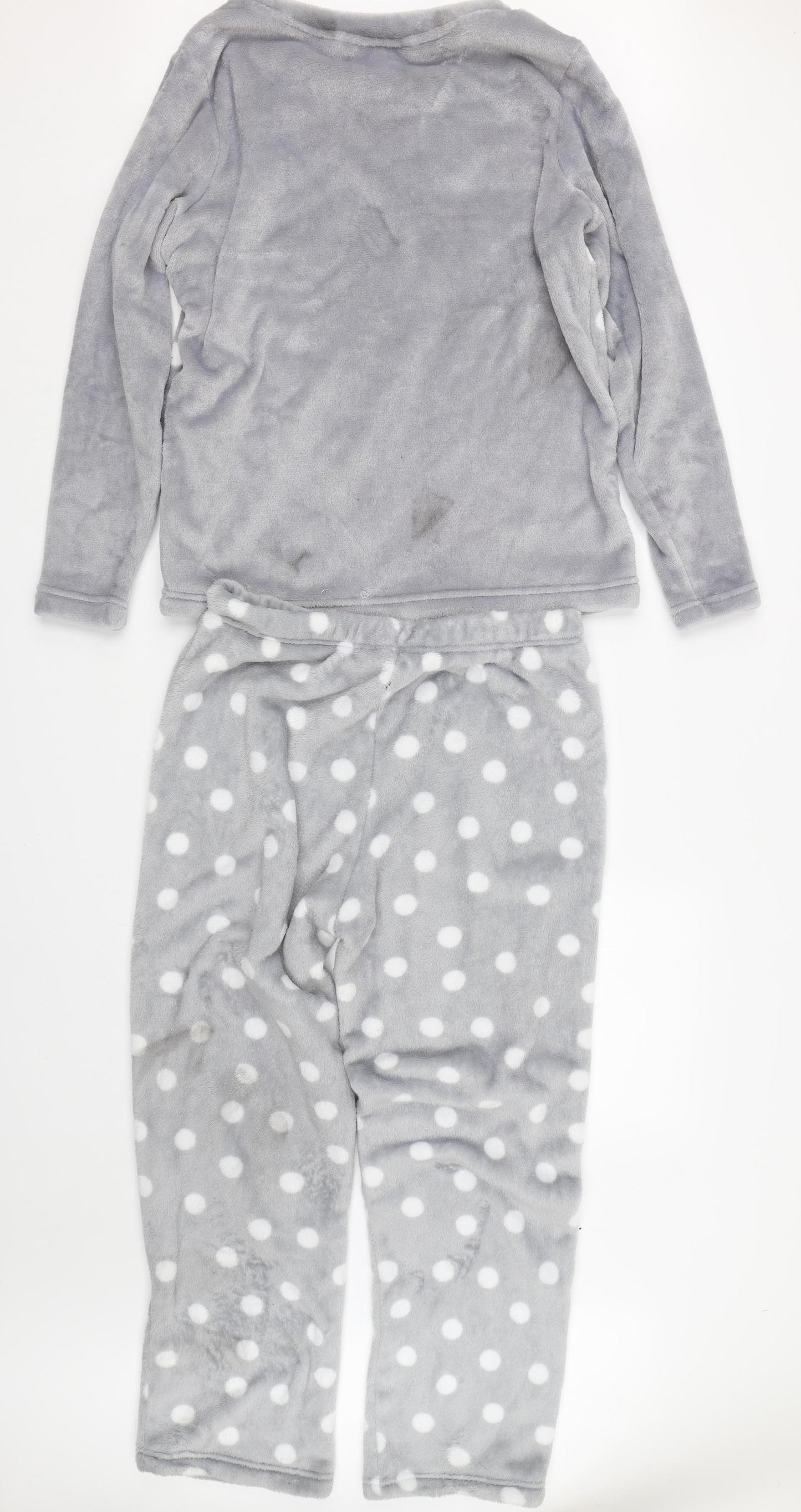 George Womens Grey Polka Dot   Pyjama Set Size 14  - Christmas