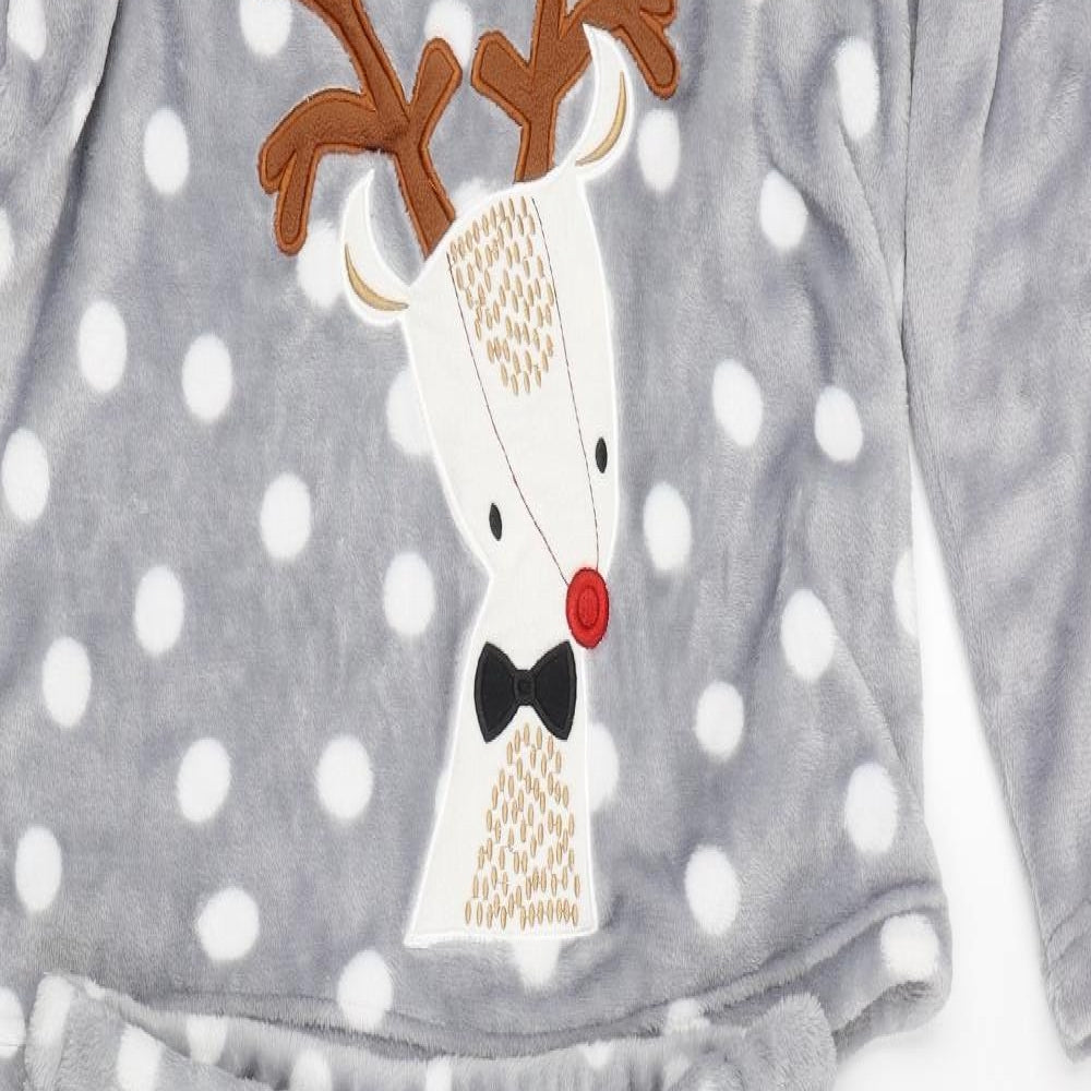 George Womens Grey Polka Dot   Pyjama Set Size 14  - Christmas