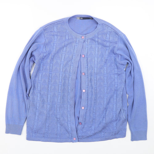 Isle Essentials Womens Blue   Cardigan Jumper Size M