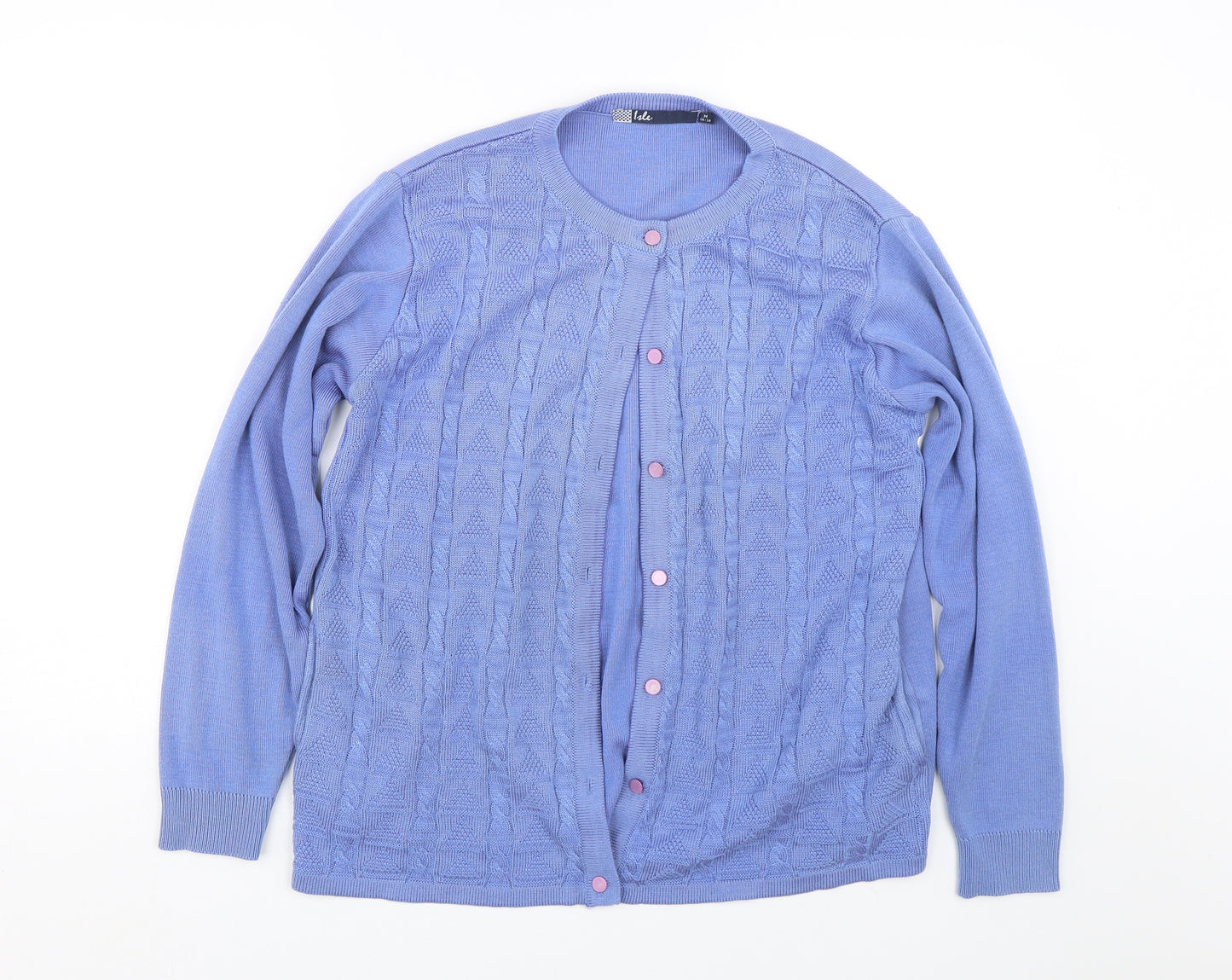 Isle Essentials Womens Blue   Cardigan Jumper Size M