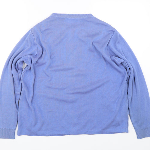 Isle Essentials Womens Blue   Cardigan Jumper Size M
