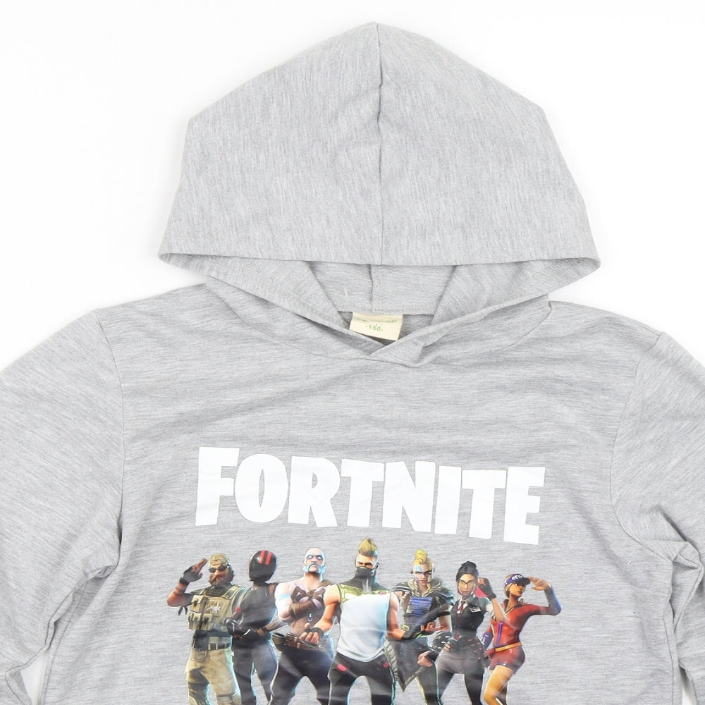 Boomer Boys Grey   Pullover Hoodie Size 10-11 Years  - Fortnite