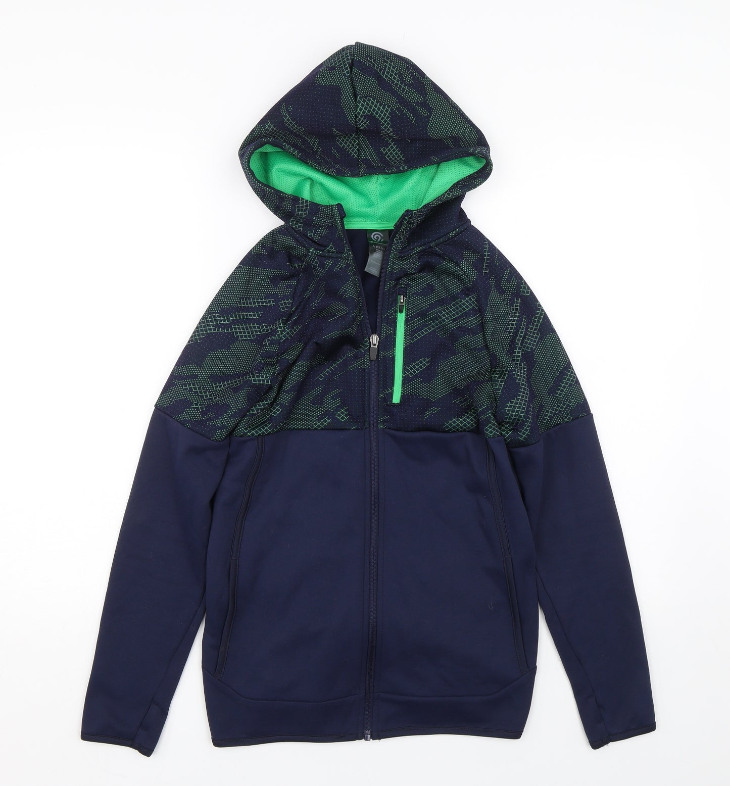 Champion Boys Blue Geometric  Full Zip Hoodie Size 12-13 Years