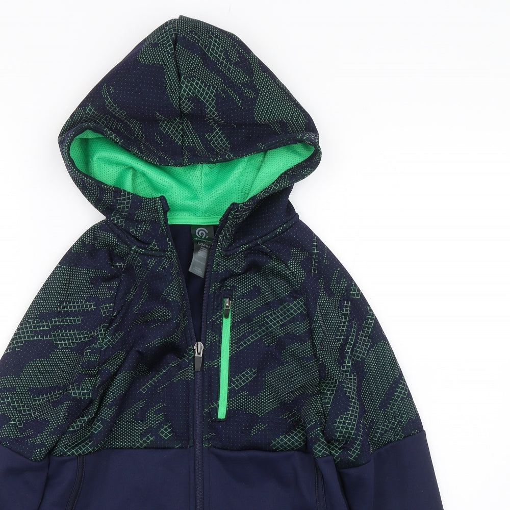 Champion Boys Blue Geometric  Full Zip Hoodie Size 12-13 Years
