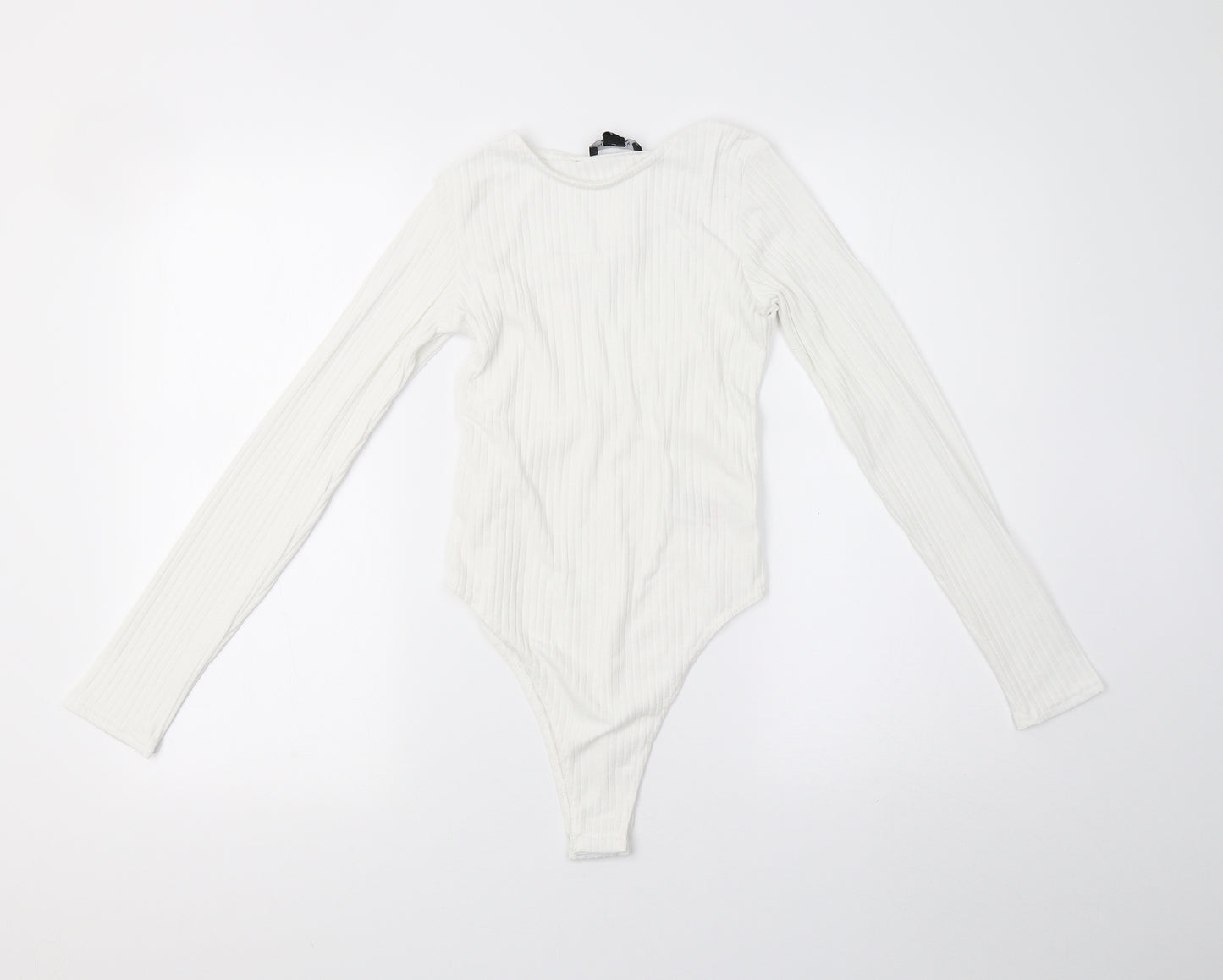 New Look Womens White  Knit Bodysuit One-Piece Size 10