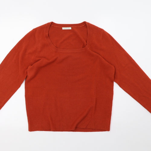 Matalan Womens Orange  Knit Pullover Sweatshirt Size 14