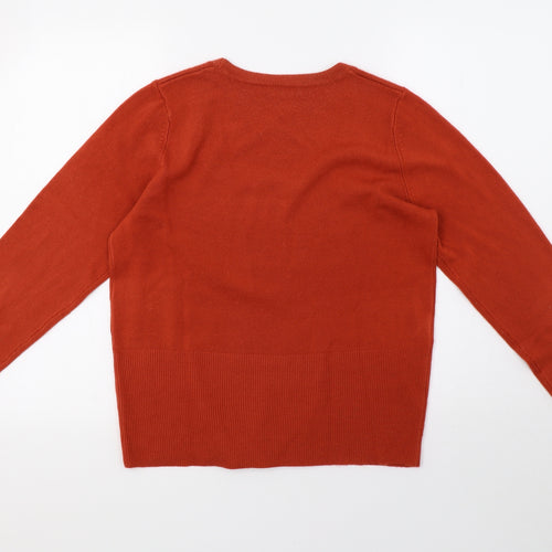 Matalan Womens Orange  Knit Pullover Sweatshirt Size 14