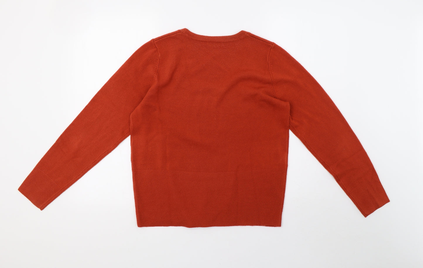 Matalan Womens Orange  Knit Pullover Sweatshirt Size 14
