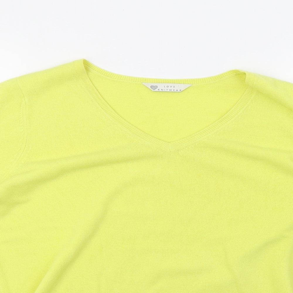 BHS Womens Yellow  Knit Pullover Sweatshirt Size 14