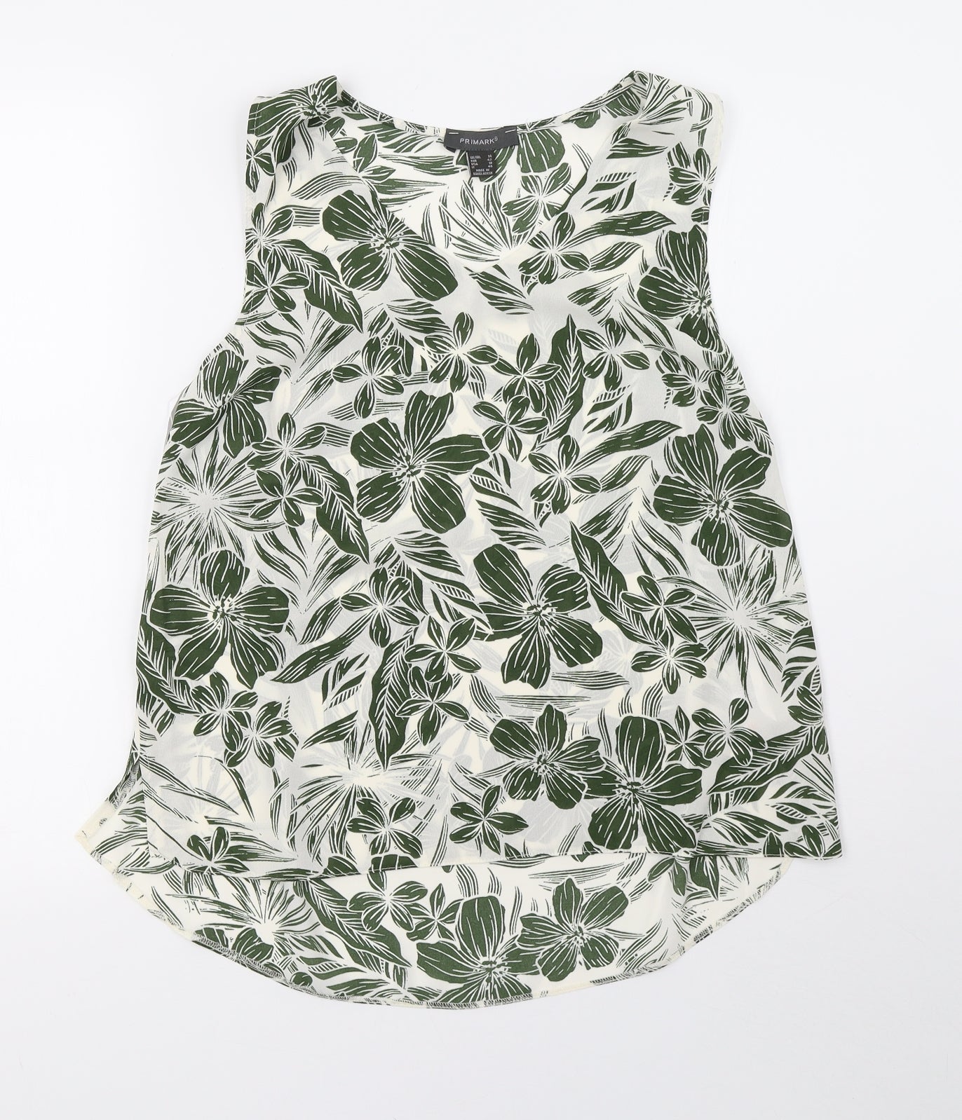 Primark Womens White Camouflage  Basic T-Shirt Size 14