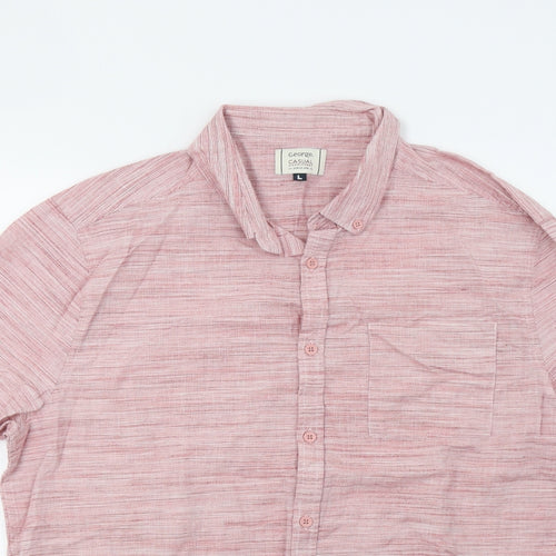 George Mens Red    Button-Up Size L  - 44inch