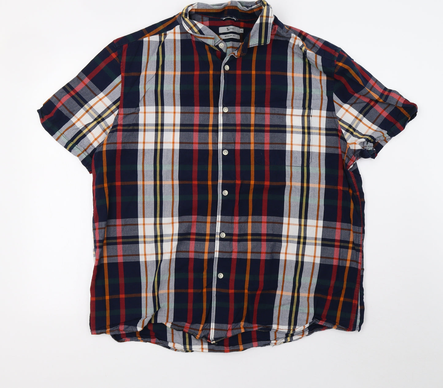 saisnburys Mens Blue Check   Button-Up Size XL  - 44inch