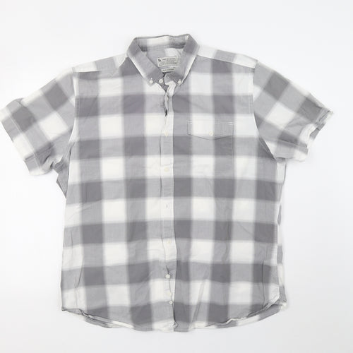saisnburys Mens Grey Check   Button-Up Size XL  - 44inch