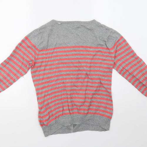 F&F Womens Grey Striped  Cardigan Jumper Size 14