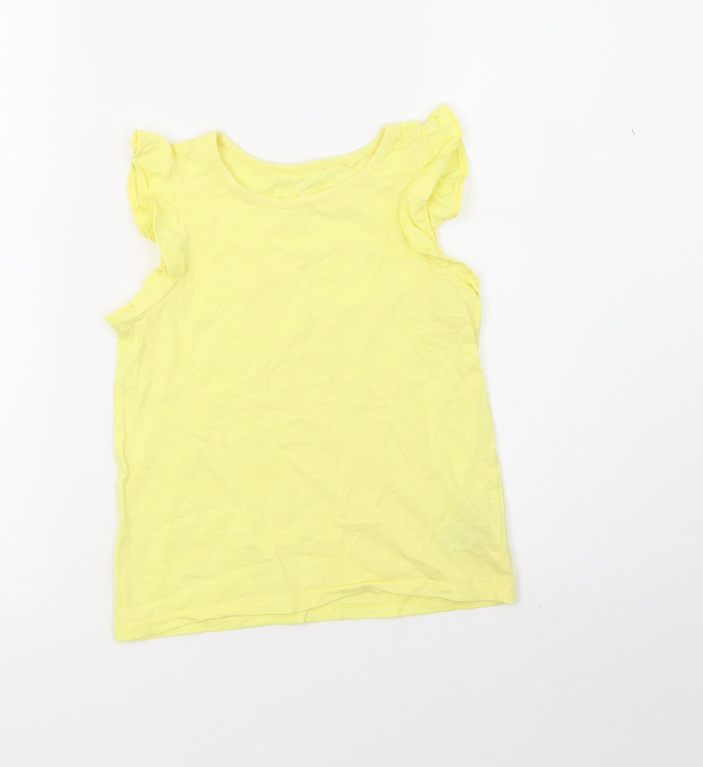 NEXT Girls Yellow   Basic T-Shirt Size 5-6 Years