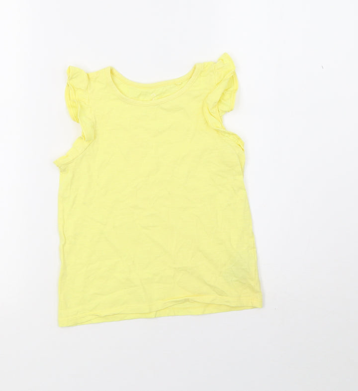 NEXT Girls Yellow   Basic T-Shirt Size 5-6 Years
