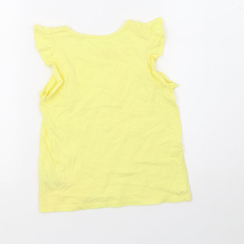 NEXT Girls Yellow   Basic T-Shirt Size 5-6 Years