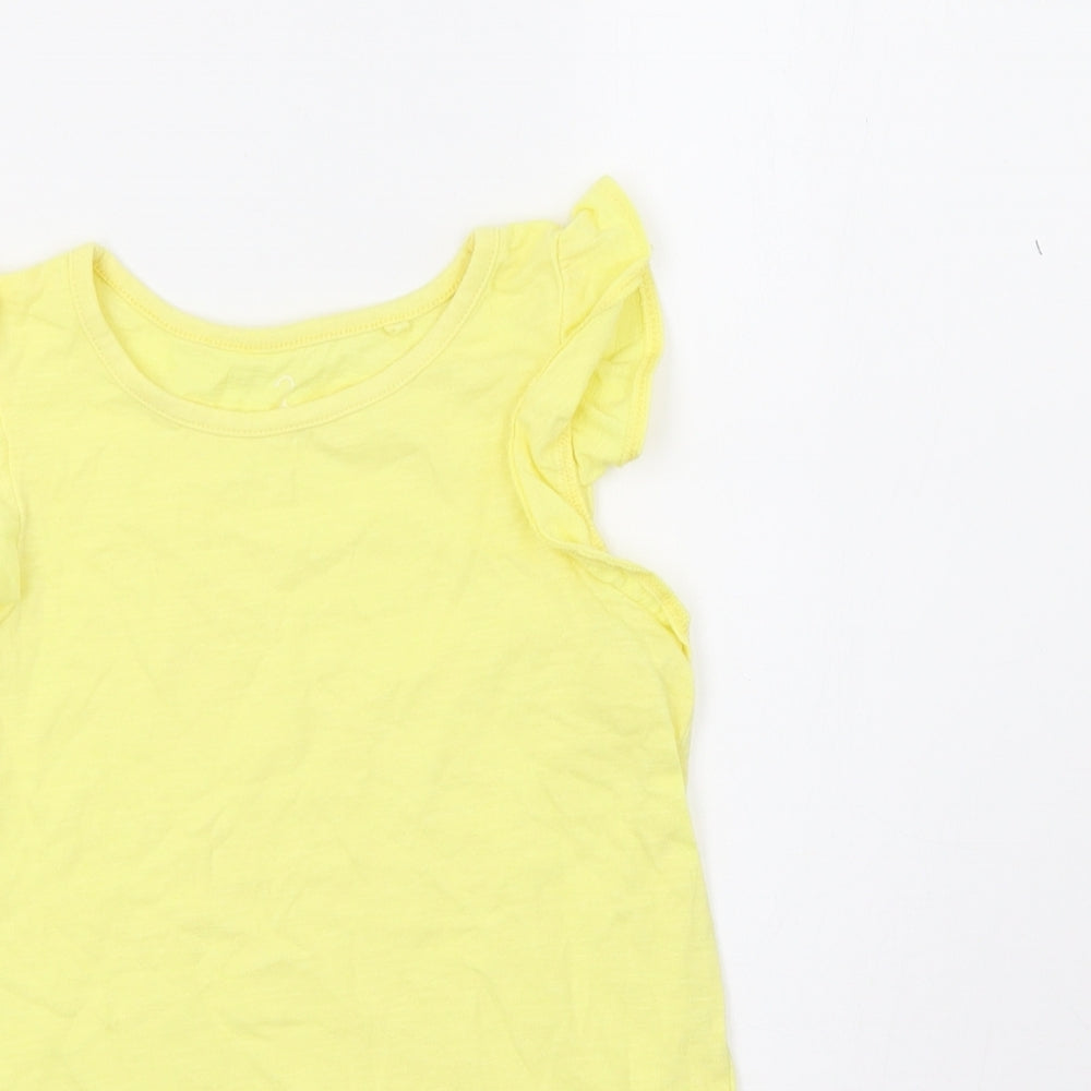 NEXT Girls Yellow   Basic T-Shirt Size 5-6 Years