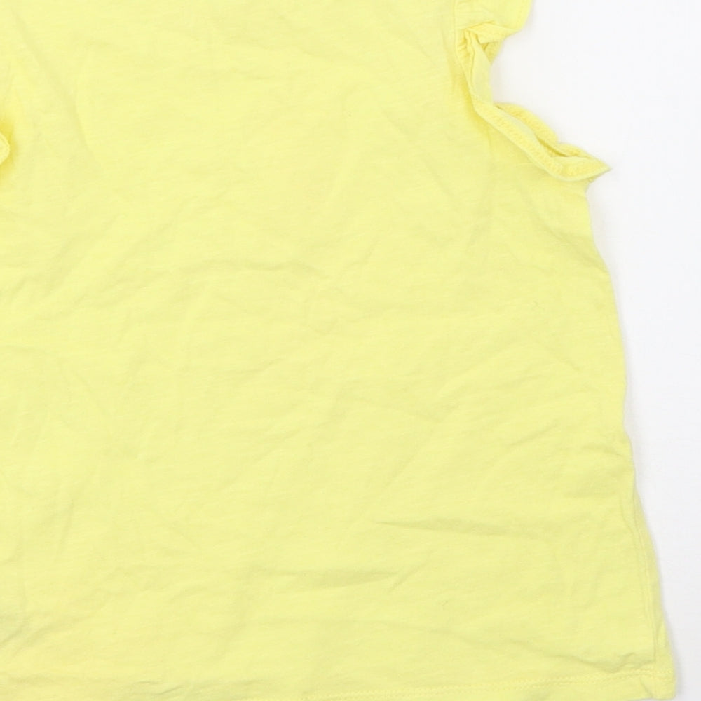 NEXT Girls Yellow   Basic T-Shirt Size 5-6 Years