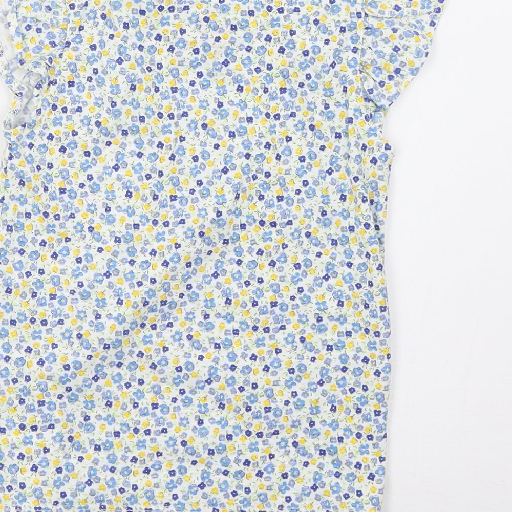 Mothercare Girls White Polka Dot  Basic T-Shirt Size 5 Years