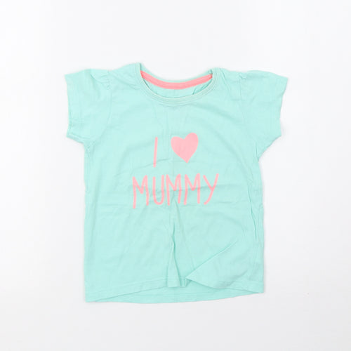 Young Dimension Girls Green   Basic T-Shirt Size 24 Months