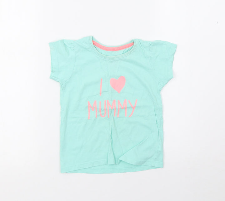 Young Dimension Girls Green Basic T-Shirt Size 24 Months