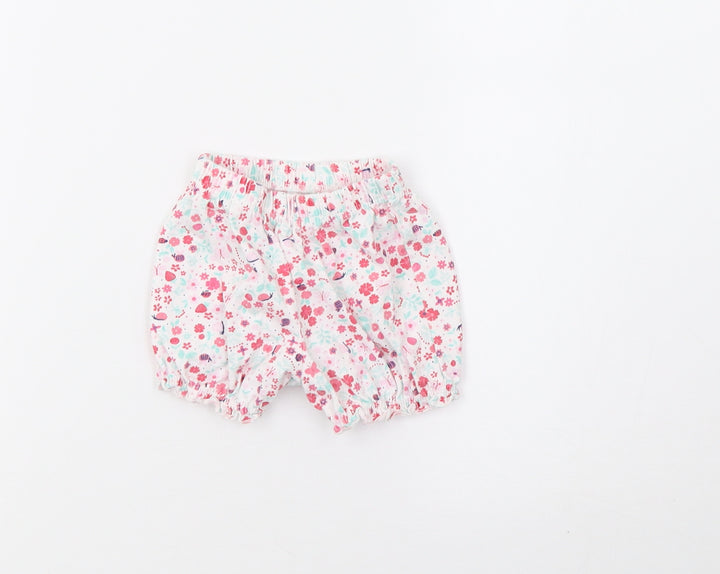 George Girls White Polka Dot Sleep Shorts Size 0-3 Months