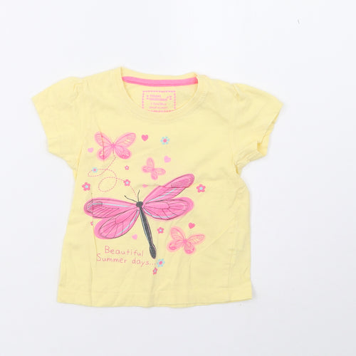 Young Dimension Girls Yellow   Basic T-Shirt Size 2-3 Years