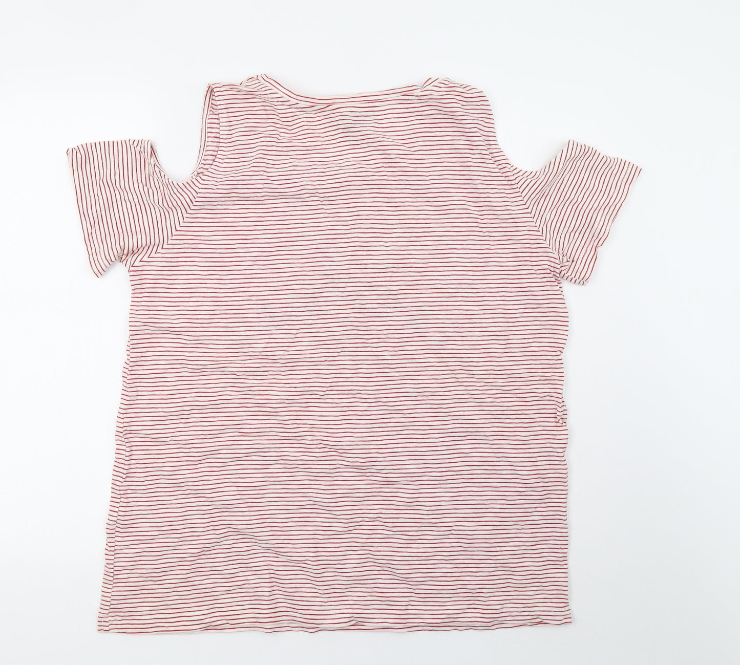 Primark Womens White Striped  Basic T-Shirt Size 16
