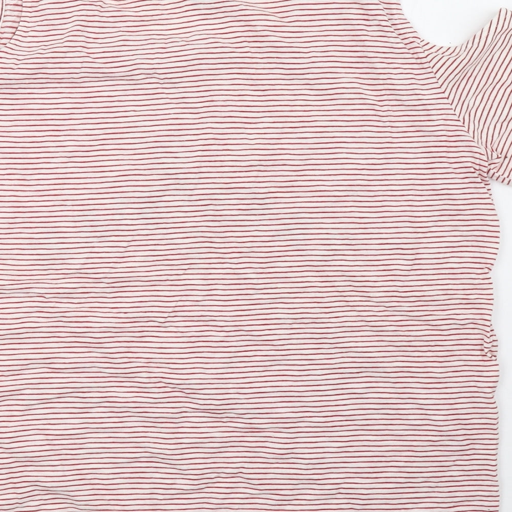Primark Womens White Striped  Basic T-Shirt Size 16