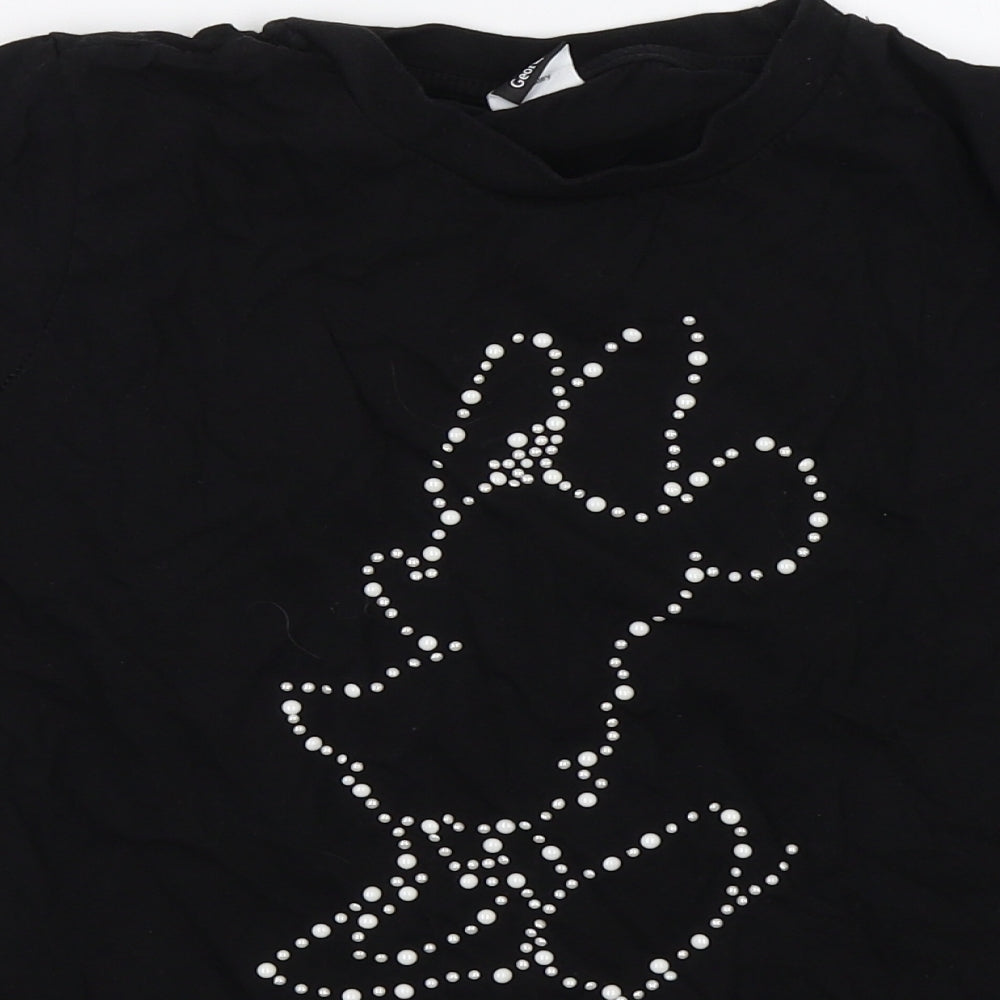 George Womens Black   Basic T-Shirt Size 10