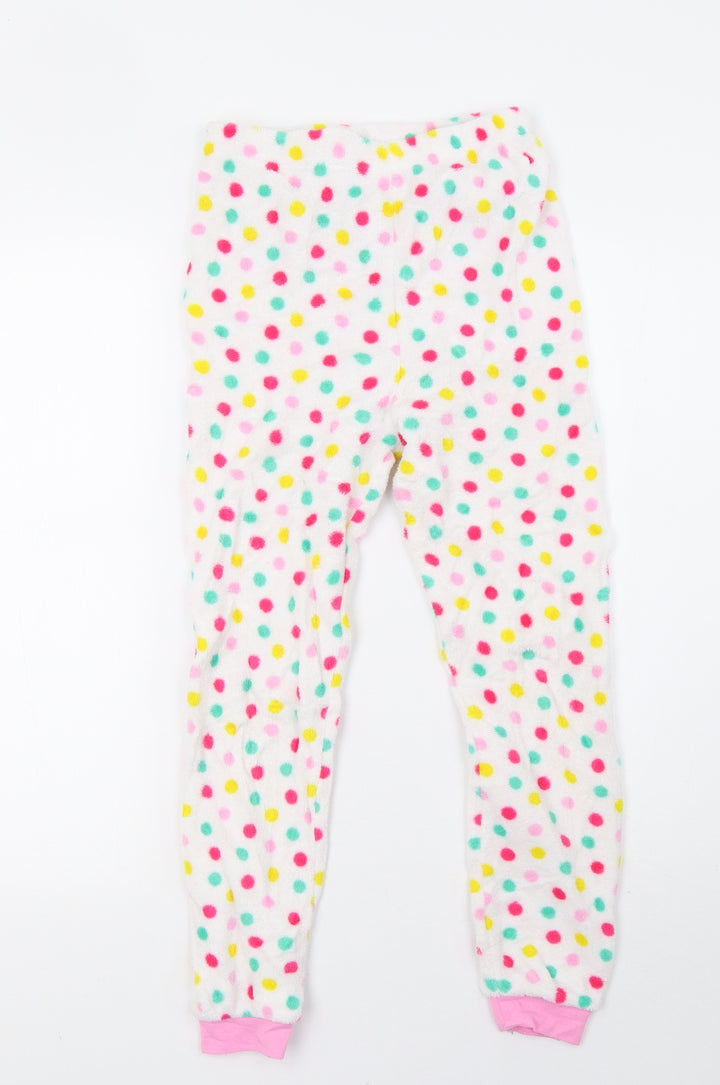 Primark Girls White Polka Dot Pyjama Pants Size 9-10 Years