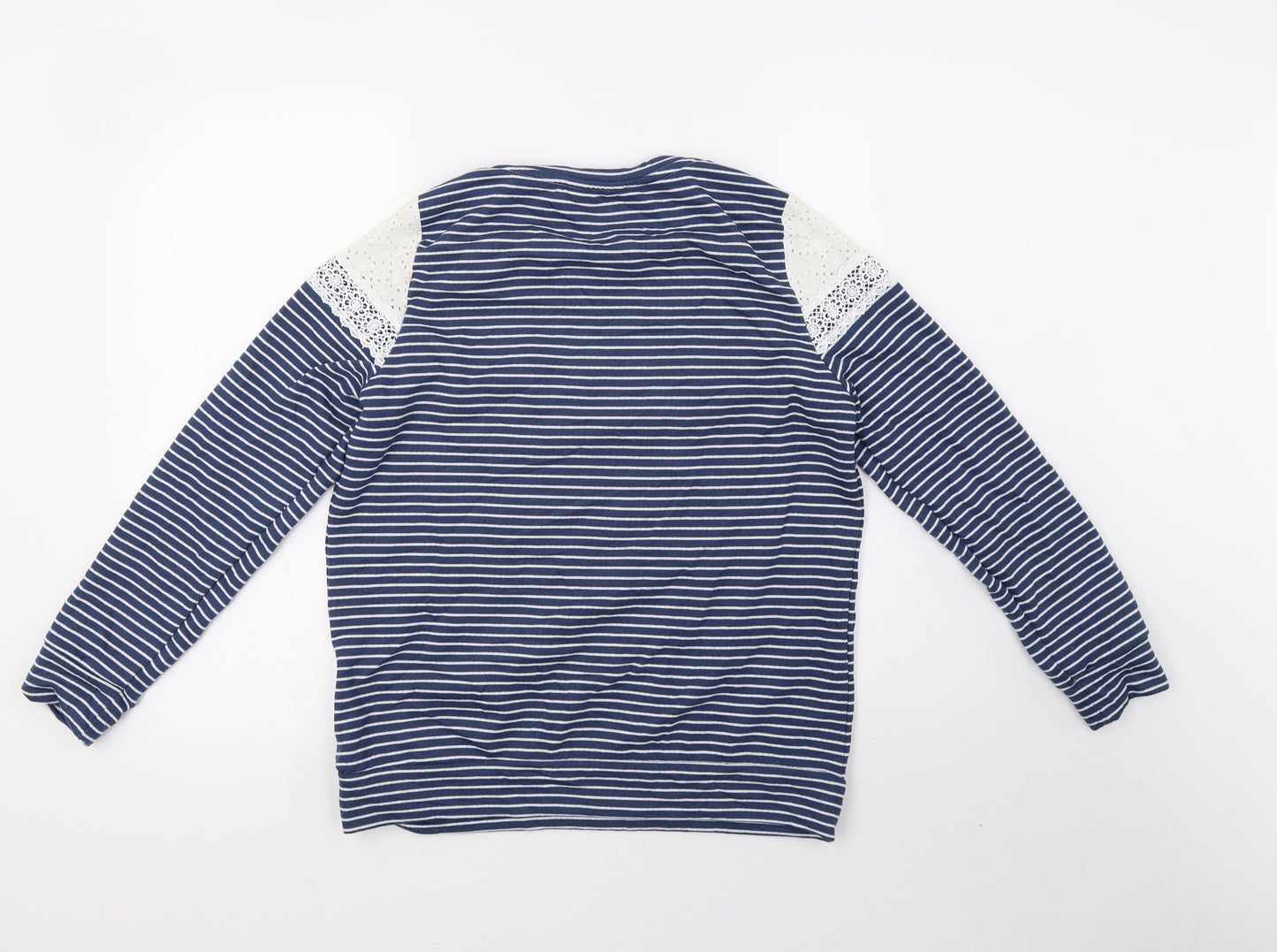 Matalan Womens White Striped  Pullover Sweatshirt Size 10