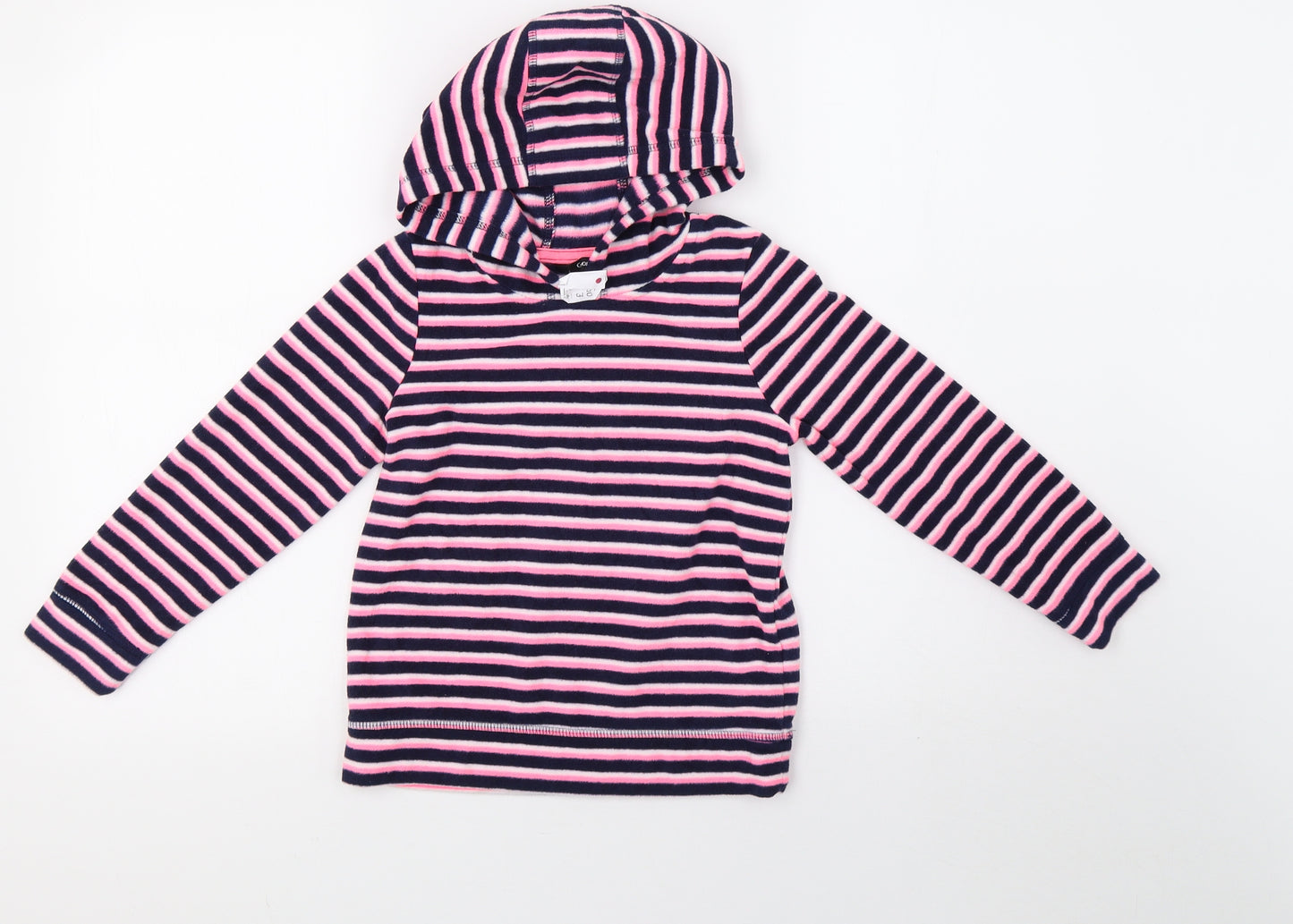 George Girls Pink Striped  Pullover Hoodie Size 6-7 Years