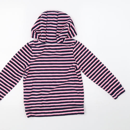 George Girls Pink Striped  Pullover Hoodie Size 6-7 Years