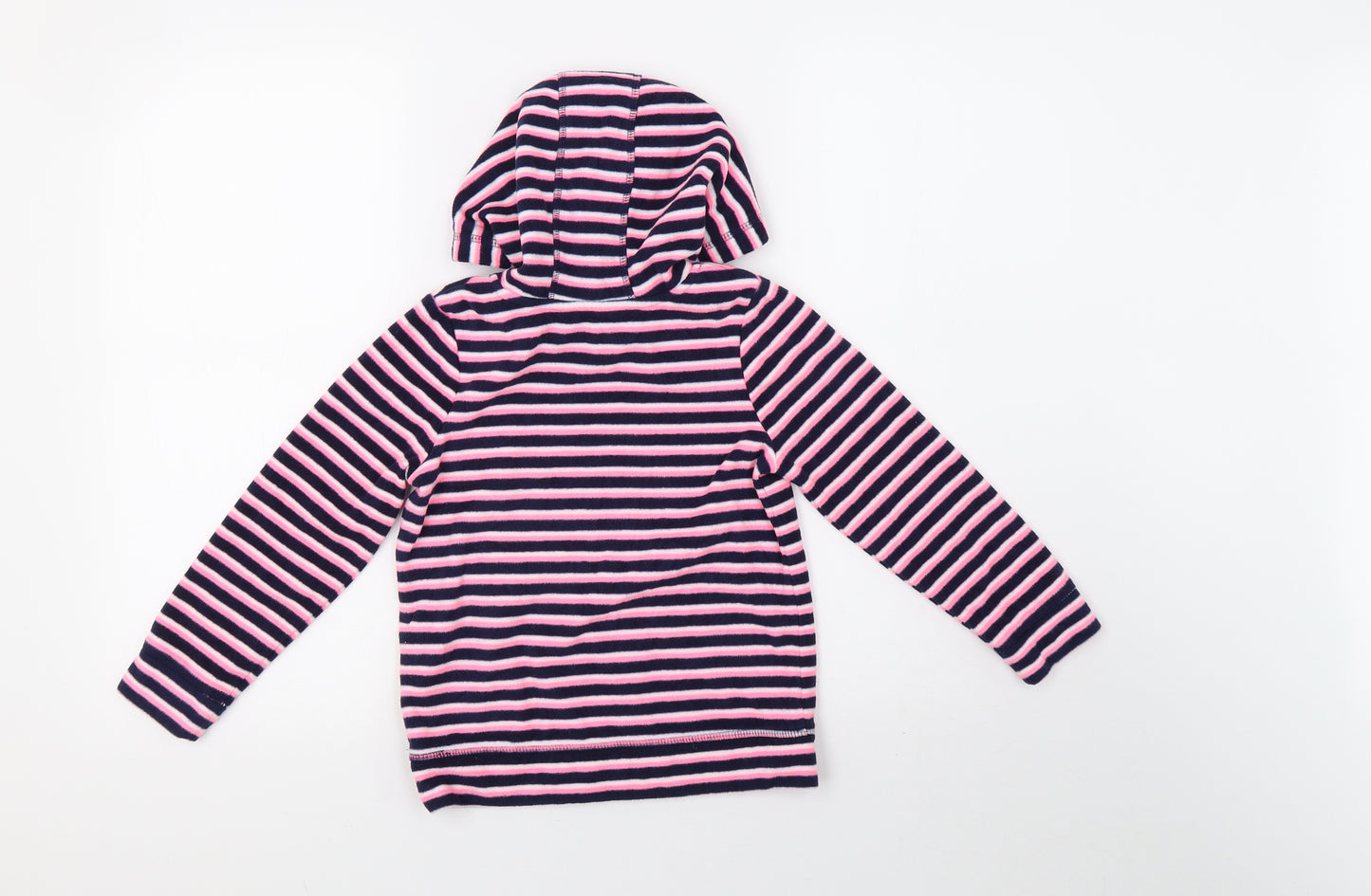 George Girls Pink Striped  Pullover Hoodie Size 6-7 Years