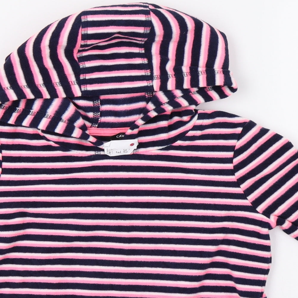 George Girls Pink Striped  Pullover Hoodie Size 6-7 Years