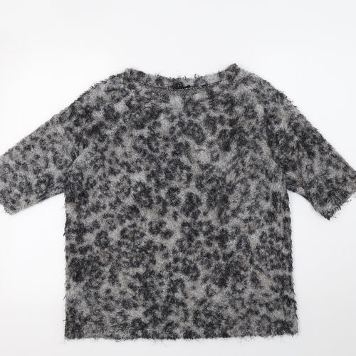 River Island Womens Brown Animal Print  Pullover Sweatshirt Size 10