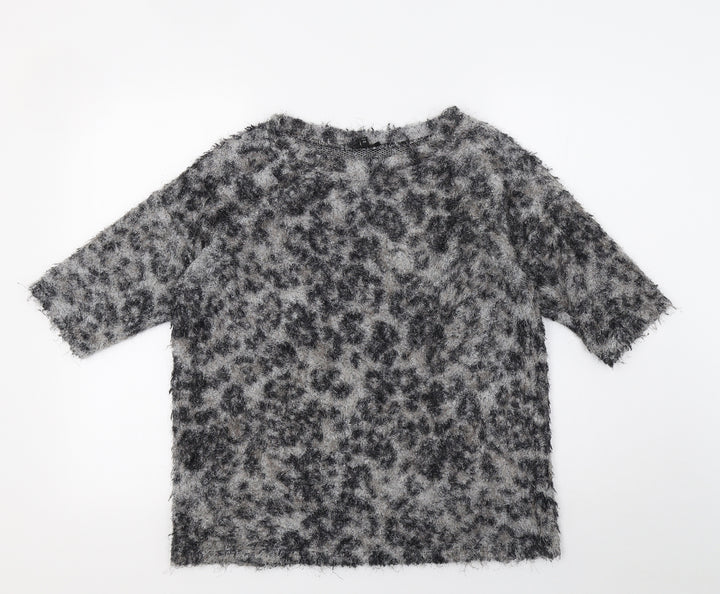River Island Womens Brown Animal Print  Pullover Sweatshirt Size 10