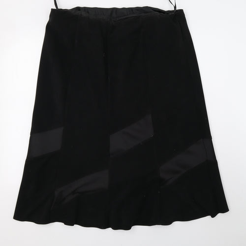 BM Womens Black  Velvet A-Line Skirt Size 20