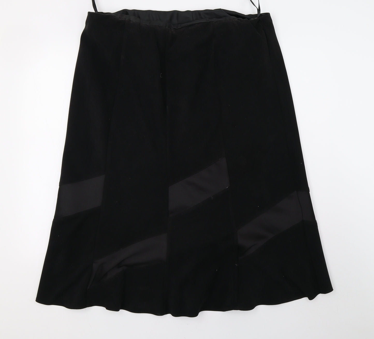BM Womens Black  Velvet A-Line Skirt Size 20