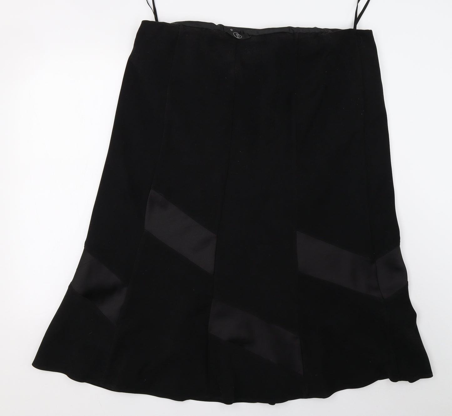 BM Womens Black  Velvet A-Line Skirt Size 20