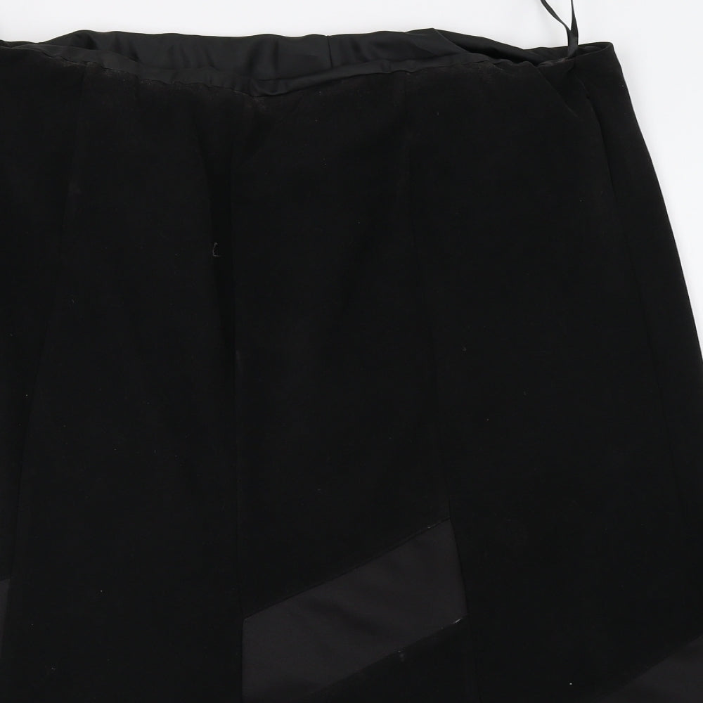BM Womens Black  Velvet A-Line Skirt Size 20