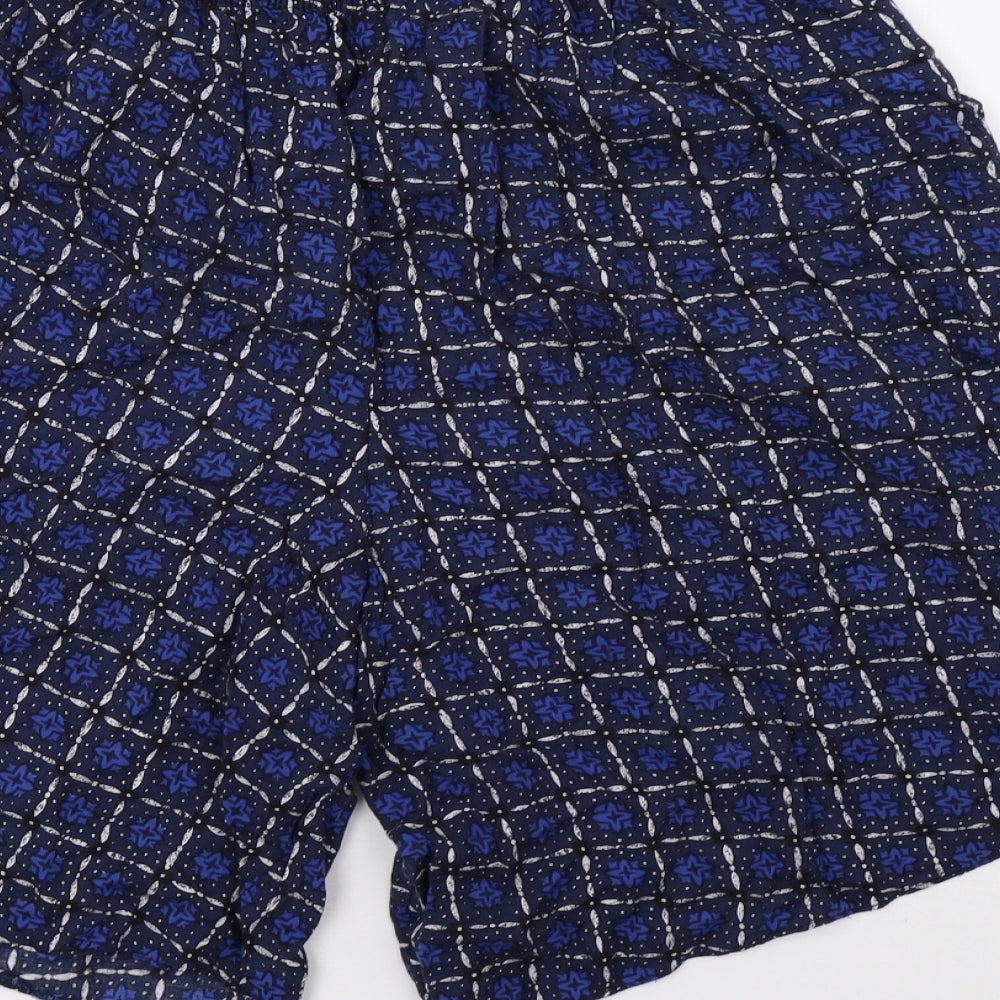 Preworn Womens Blue Geometric  Sweat Shorts Size 20