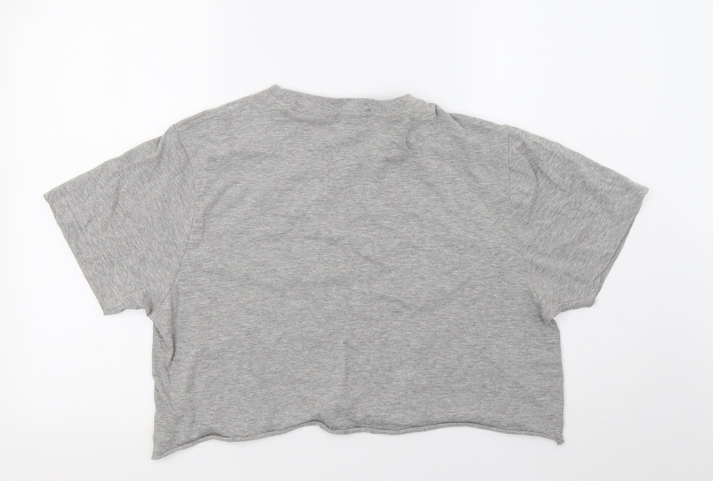 Boohoo Womens Grey   Cropped T-Shirt Size L