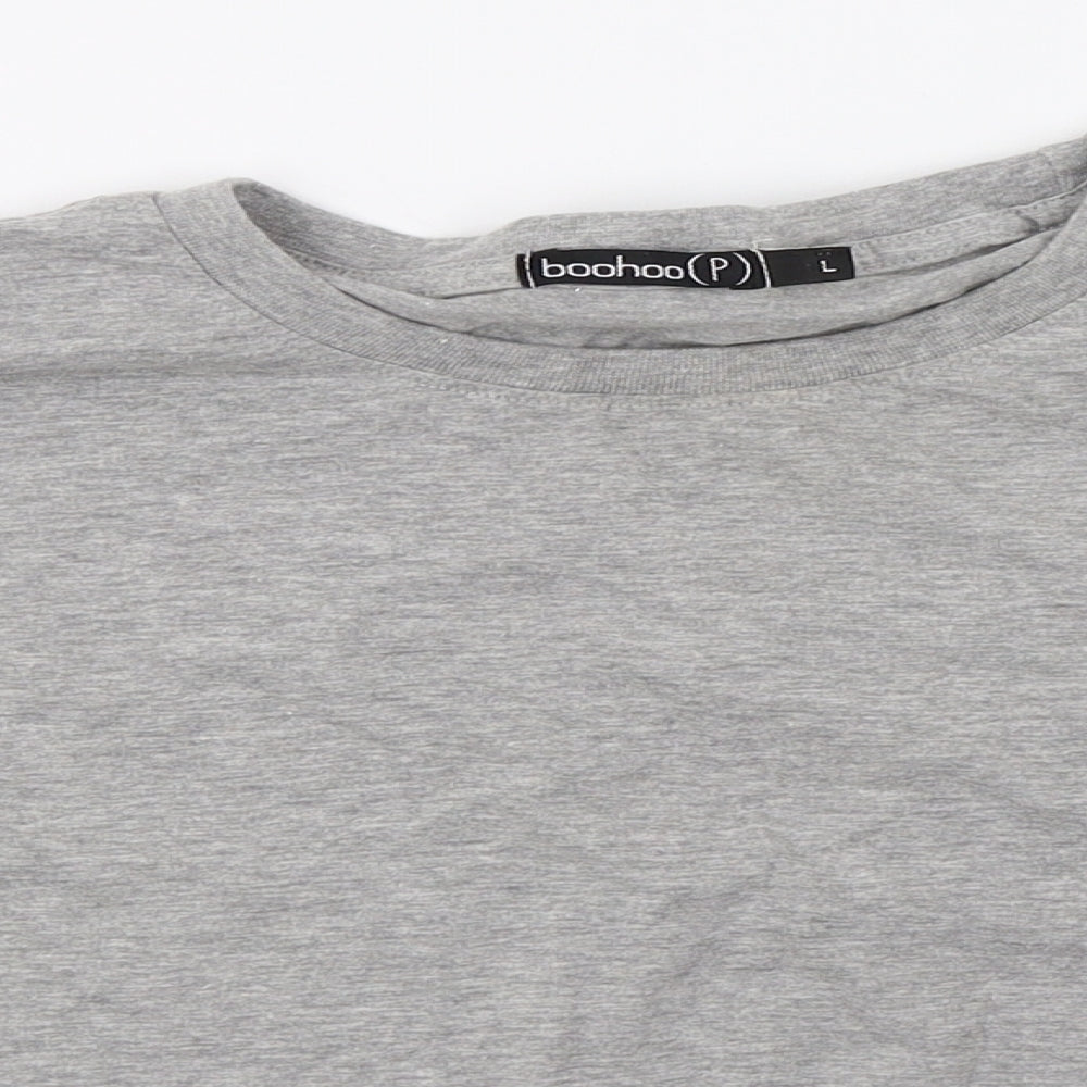 Boohoo Womens Grey   Cropped T-Shirt Size L