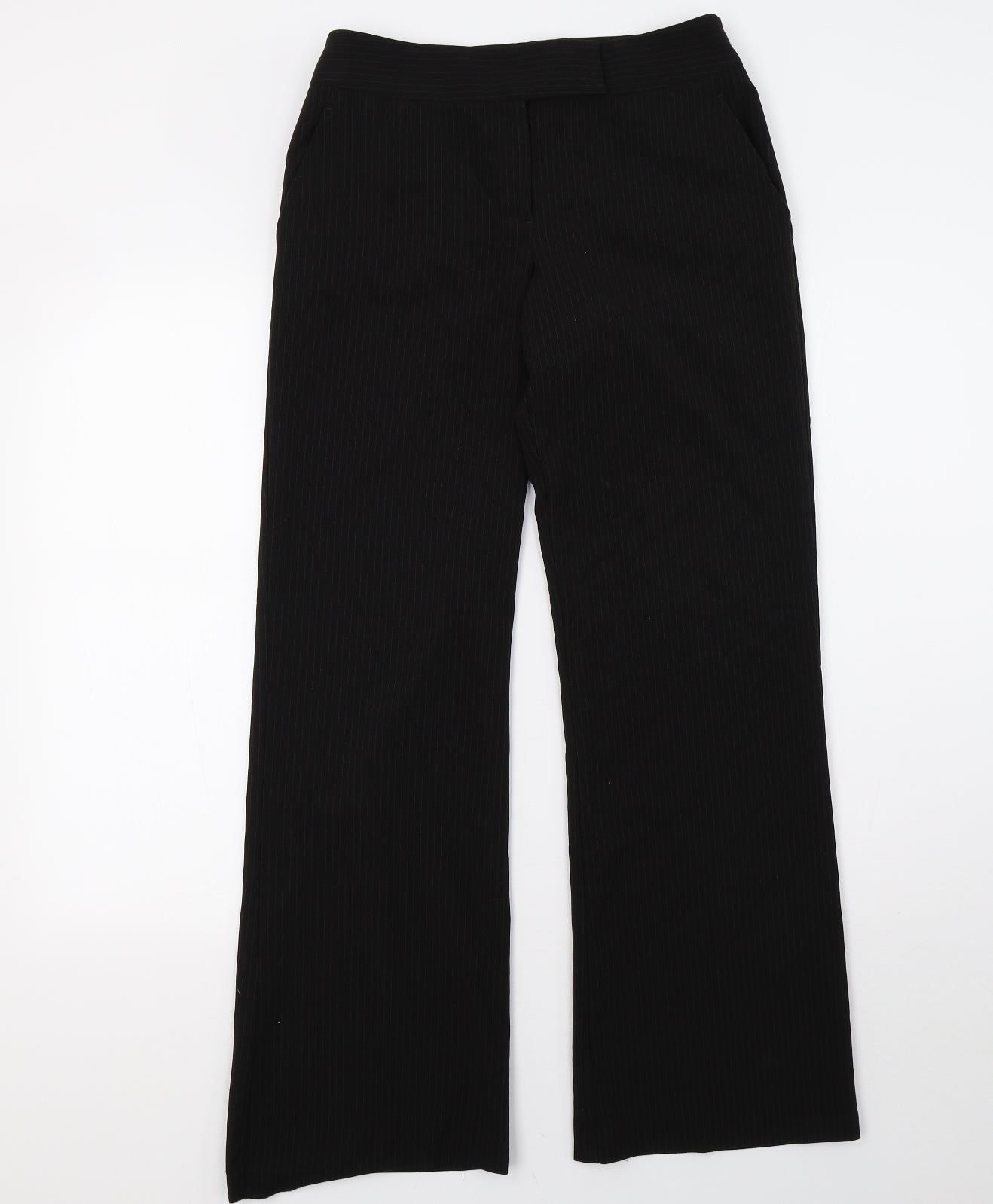 George Womens Black Striped  Trousers  Size 8 L30 in