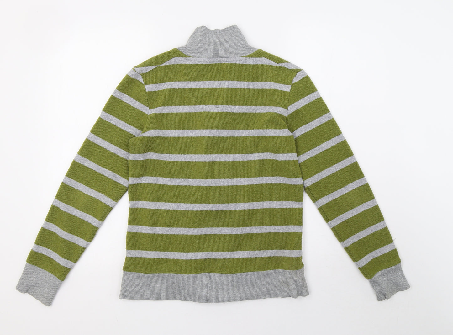 NEXT Womens Green Striped Knit Full Zip Sweatshirt Size 12
