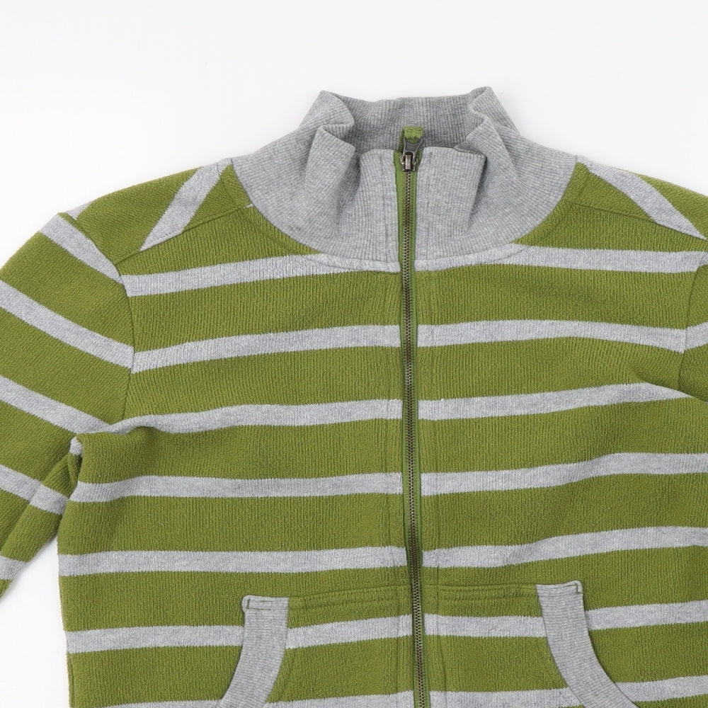 NEXT Womens Green Striped Knit Full Zip Sweatshirt Size 12